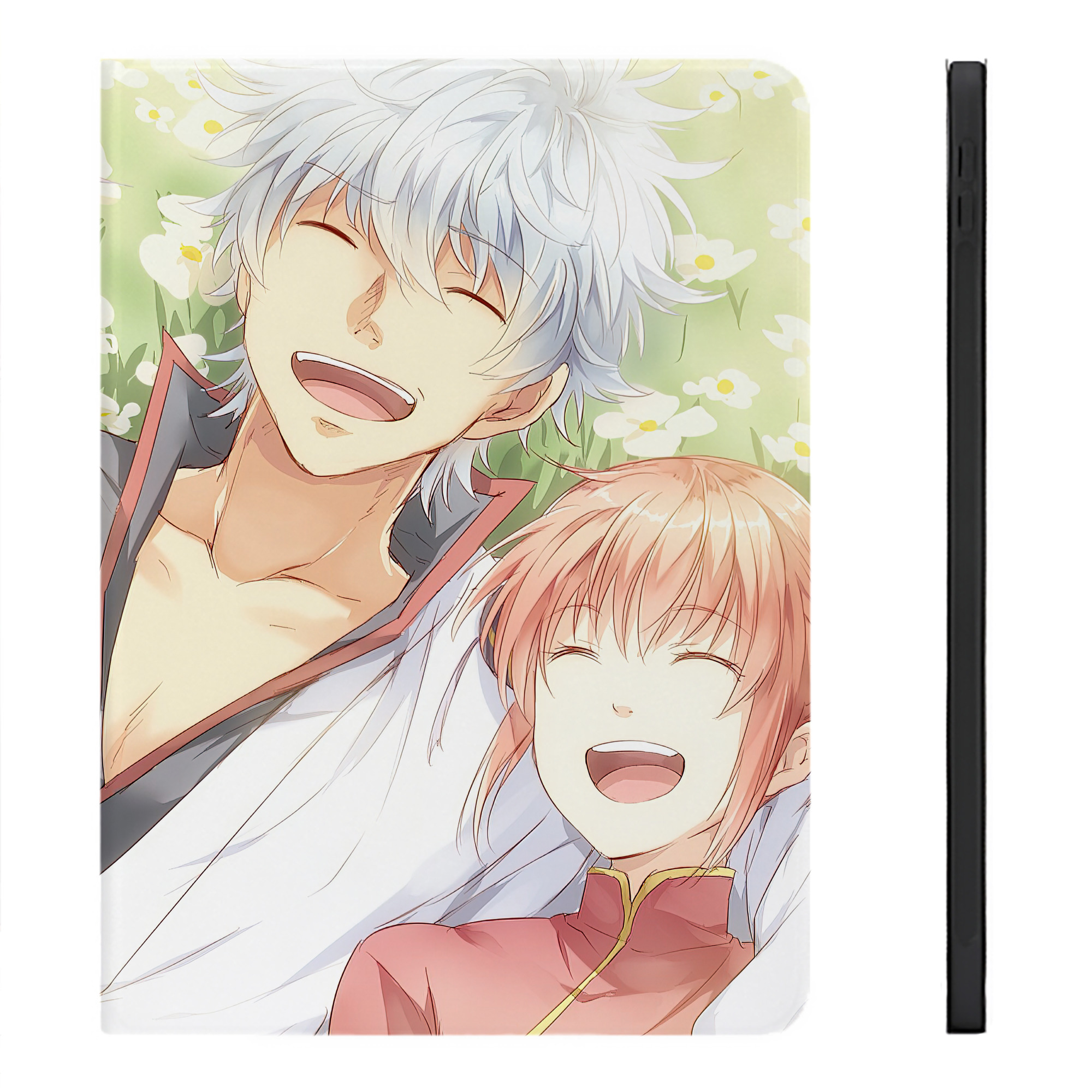 （画像用） ぎんたま 坂田銀時（さかたぎんとき） 神楽 志村新八（しむら しんぱち） GINTAMA Sakata Gintoki Kagura Shimura Shinpachi IPadケース ペンホルダー付き ブックスタイルデザイン